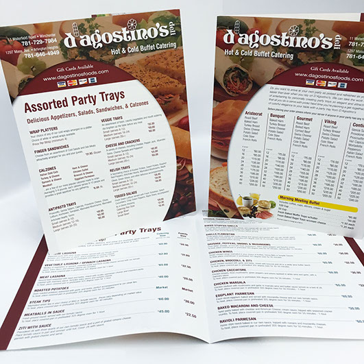 D'Agostinos Deli Hot & Cold Buffet Catering Menu