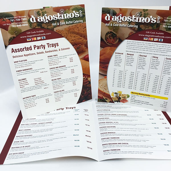 D'Agostinos Deli Hot & Cold Buffet Catering Menu