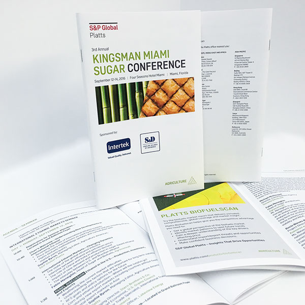 S&P Global Platts event program guide booklet